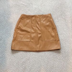 Brown leather skirt